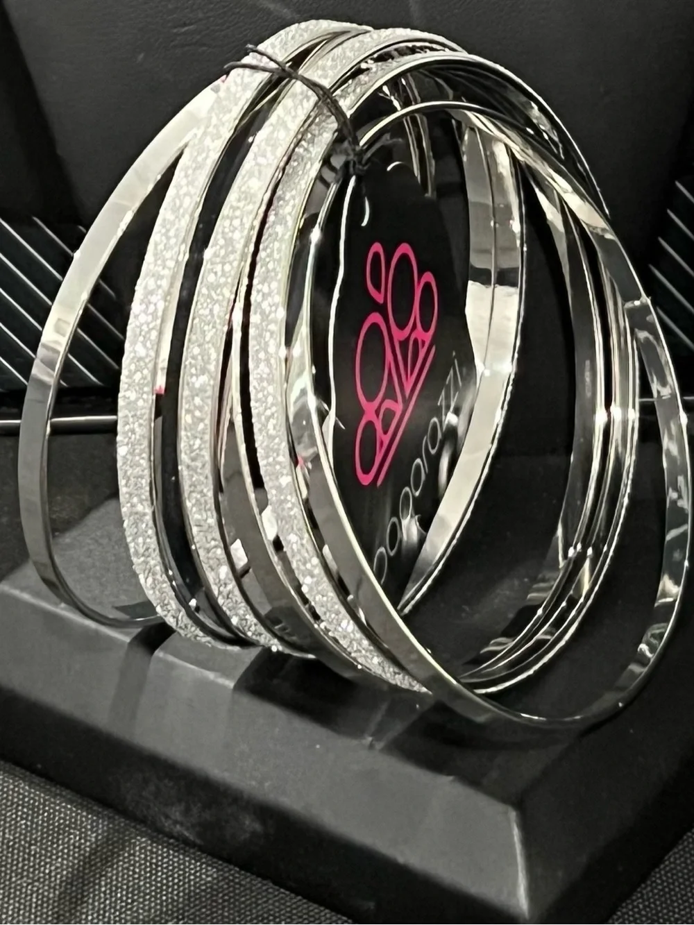 Paparazzi Silver Crystal Multi-Bangle Bracelet Stack